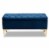 Bowery Hill Navy Blue Velvet Gold Button Tufted Storage Ottoman Perspective: bottom