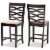 Bowery Hill 25 H Upholstered Wood Bar Stool in Sand and Brown Set of 2 Perspective: bottom