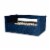 Bowery Hill Mid-Century Velvet and Wood Full Daybed in Navy Blue Perspective: bottom
