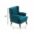 Home Square 2 Piece Tufted Velvet Accent Chair Set in French Teal Blue Perspective: bottom