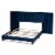 Bowery Hill Queen Size Navy Blue Velvet Panel Bed with Headboard Perspective: bottom