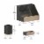 Comerford 3 Piece Galvanized Finish Metal and Rustic Wood Organizer Set For Desktop, Count Perspective: bottom