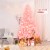 Costway 7.5Ft Hinged Artificial Christmas Tree Full Fir Tree New PVC w/ Metal Stand Pink Perspective: bottom