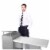 Oklahoma Sound Edupod Series Metal Teacher's Desk and Lectern Combo in Gray Perspective: bottom