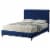 Ashley Tufted Velvet Fabric King Platform Bed in Blue Perspective: bottom