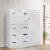 Better Home Products JCF Sofie 5 Drawer Wooden Tall Chest Wardrobe in White Perspective: bottom