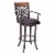 Tahiti 30" Arm Barstool in Auburn Bay finish with Brown Pu upholstery Perspective: bottom