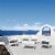 Siesta ISP004-WHI-CCH Artemis XL Outdoor Club Chair with Sunbrella Charcoal Cushion - White - Perspective: bottom