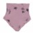 Organic Cotton Hat And Bib Set Printed Flowers Dusty Purple Perspective: bottom