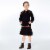 Hooded Knitted Dress With Stripes Perspective: bottom