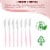 240 Knives - Silver with Pink Handle Moderno Disposable Plastic Dinner Knives Perspective: bottom