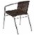 Bowery Hill Aluminum Rattan Dining Chair in Dark Brown Perspective: bottom