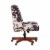 Riverbay Furniture Transitional Fabric Armless Cow Print Office Chair in Brown Perspective: bottom