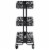 Riverbay Furniture 3 Tier Metal Serving Cart in Distressed Glossy Black Perspective: bottom