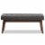 Baxton Studio Elia Button Tufted Bedroom Bench in Dark Gray Perspective: bottom