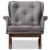 Baxton Studio Maggie Tufted Rocker in Gray and Walnut Perspective: bottom