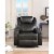 Bowery Hill Faux Leather Massage Rocker Recliner with Swivel Base in Black Perspective: bottom