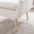 Riverbay Furniture Wood Upholstered Sherpa Accent Chair in Natural Perspective: bottom
