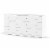 Levan Home Contemporary Wide 6 Drawer Double Bedroom Dresser in White Perspective: bottom