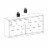 Levan Home Contemporary Wide 6 Drawer Double Bedroom Dresser in Oak Perspective: bottom