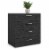 Levan Home Contemporary 4-Drawer Engineered Wood Chest in Black Perspective: bottom