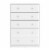 Levan Home Contemporary 5 Drawer Engineered Wood Chest/Bedroom Dresser in White Perspective: bottom