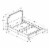 Bed, Full Size, Platform, Bedroom, Frame Linen Look, Wood Legs, Grey, Chrome, Transitional Perspective: bottom