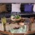 Blown Molten Glass Decorative Bowl / Terrarium On Teak Driftwood Base Perspective: bottom
