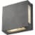 Z-Lite Quadrate 2 Light 9  Glass Aluminum Outdoor LED Wall Sconce in Black Perspective: bottom