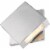 Z-Lite Quadrate 9  Sand Blast Glass Aluminum Outdoor LED Wall Sconce in Silver Perspective: bottom