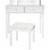 Caleb Mirrored White Vanity Set - 2 Drawers - 2 Piece Set in White - Posh Living Perspective: bottom