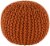 Brown 15 x17  Gum Drop 100% Cotton Knitted Round Pouf Foot Stool Ottoman Perspective: bottom
