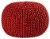 Blush 15 x17  Gum Drop 100% Cotton Knitted Round Pouf Foot Stool Ottoman Perspective: bottom