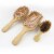 Natural Wood Hair Brush with Wooden Bristles Massage Scalp Comb and Wood Beard Comb 6pcs Perspective: bottom