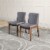 Valentine Mid-Century Modern Light Gray Fabric Dining Chair Set of 2 Perspective: bottom