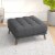 Allen Mid-Century Modern Ottoman Fabric in Dark Gray Perspective: bottom