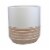 Home Decor White & Terracotta Stripe Planters Metal Enamel Indoor Cb173709 Perspective: bottom