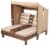 KidKraft Children's Double Chaise Lounge with Cup Holders - Espresso & Oatmeal Perspective: bottom