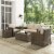 5-Piece Outdoor Wicker With Sand Cushions - Loveseat, Two Arm Chairs, Side Table Perspective: bottom