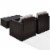 3 Piece Outdoor Seating Set With Gray Cushions - Two Outdoor Chairs & Glass Top Table Perspective: bottom