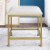Crosley Aimee Faux Leather Vanity Stool in Soft Gold Perspective: bottom