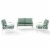 Crosley Kaplan 3 Piece Patio Sofa Set in Mist and White Perspective: bottom