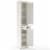 Crosley Seaside 2 Drawer Linen Cabinet in Distressed White Perspective: bottom