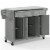 Crosley White Granite Top Kitchen Cart in Gray Perspective: bottom