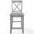 Crosley 24  Solid Wood X-Back Counter Stool in Gray (Set of 2) Perspective: bottom