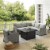 Crosley Bradenton 5 Piece Wicker Sectional Set with Fire Table in Gray Perspective: bottom