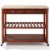 Natural Wood Top Kitchen Cart/Island With Optional Stool Storage In Classic Cherry Finish Perspective: bottom