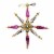 Santa Land Diamond Brite Burst Set / 3 Glass Beaded Ornament Star Retro 21R1060 Perspective: bottom