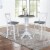 30  Round Wood Bar Height Table With 2 X-back Stools in White/Heather Gray Perspective: bottom