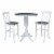 36  Round Wood Bar Height Table With 2 X-back Stools in White/Heather Gray Perspective: bottom